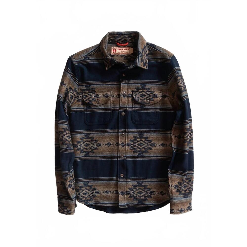 NEW IRON & RESIN men's klamath flannel shirt in blue
